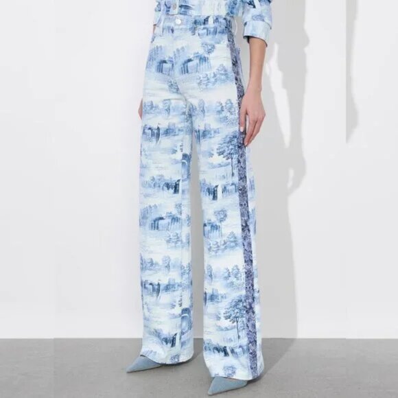 Alice + Olivia Denim - Alice + Olivia Weezy Toile De Jouy Jacquard Jeans
